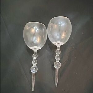 2 Matching Crofton Bubble Plastic Floating Wine Glasses Gently‎ Used Relaxing